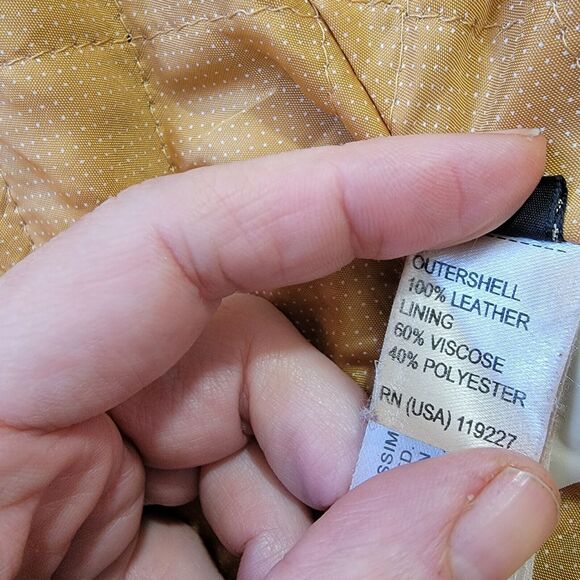 Massimo Dutti Leather Zip Moto Biker Fitted Jacket Tan Brown Women's Size M 4701 - Picture 12 of 16